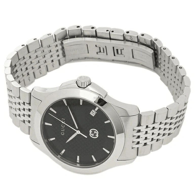 GUCCI,Gucci 40mm,40mm,Stainless Steel,Black,Quartz,Day,Round,YA1264106