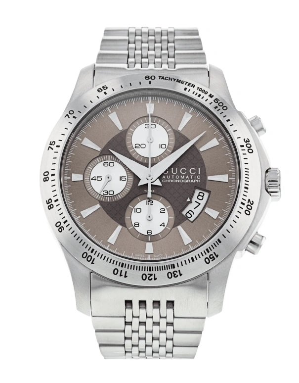 GUCCI,Gucci 44mm,44mm,Stainless Steel,Coffee,Brown,Automatic,Chronograph,Day,YA126213