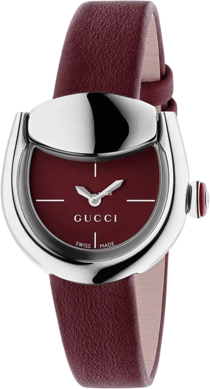 GUCCI,Horsebit 27x25mm,27x25mm,Stainless Steel,Burgundy,Quartz,Sapphire,Crystal Glass,Other,870470 I18G0 8535