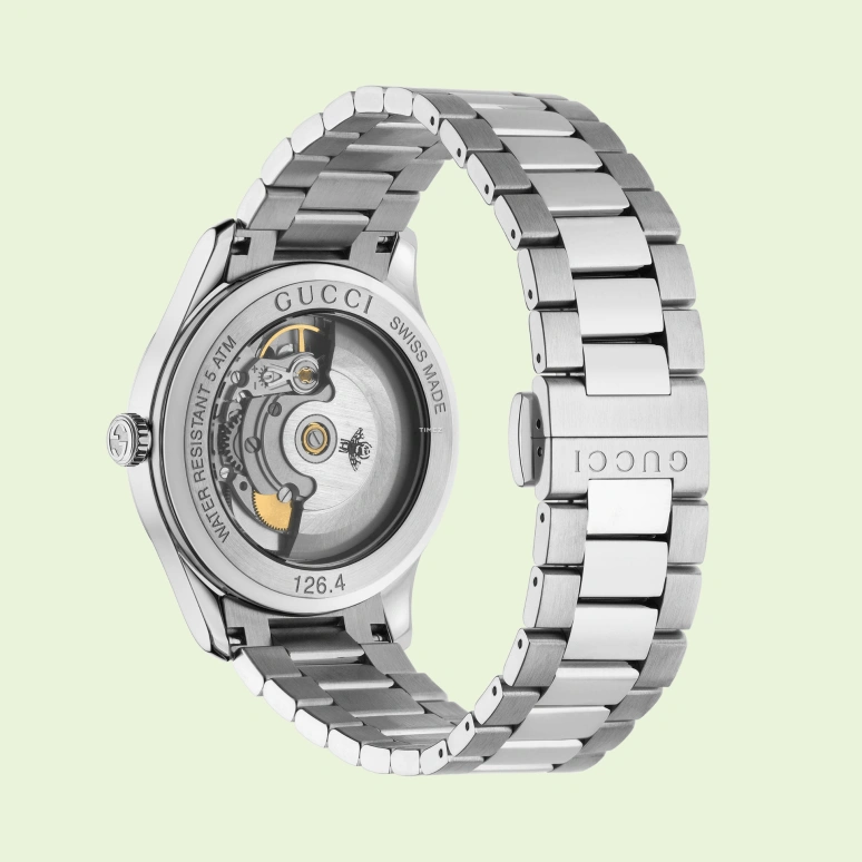 GUCCI,G-Timeless 38mm,38mm,Stainless Steel,Silver,Automatic,Sapphire,Crystal Glass,Round,704347 I1600 1108