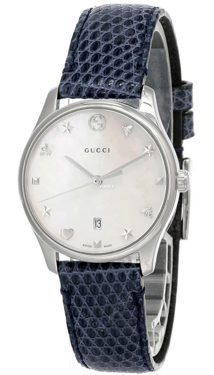 GUCCI,G-Timeless 29mm,29mm,Stainless Steel,White,Automatic,Day,Sapphire,Crystal Glass,YA126588