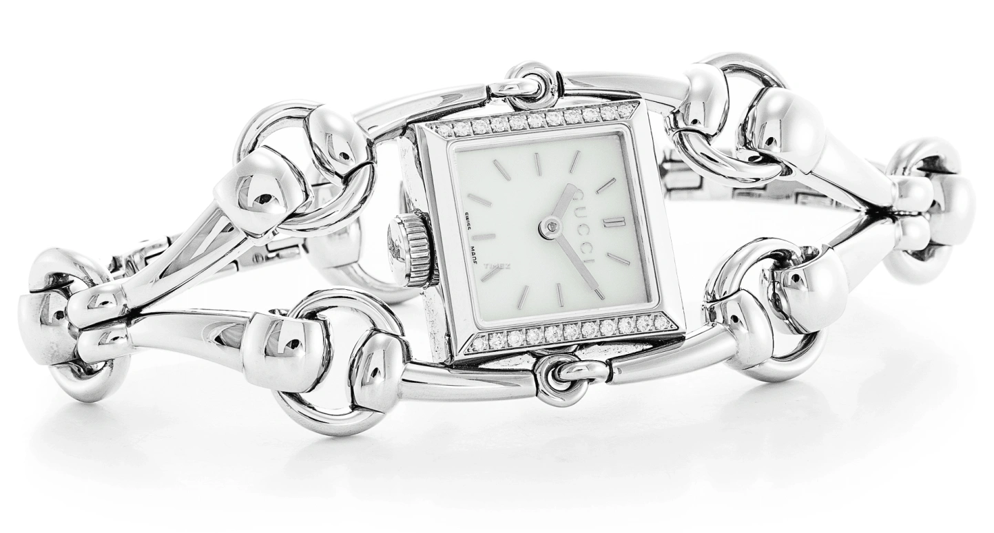 GUCCI,Gucci 25mm,25mm,Stainless Steel,White,Quartz,Sapphire,Square,YA116505