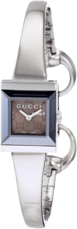 GUCCI,Gucci 14mm,14mm,Stainless Steel,Coffee,Brown,Quartz,Sapphire,Square,YA128510