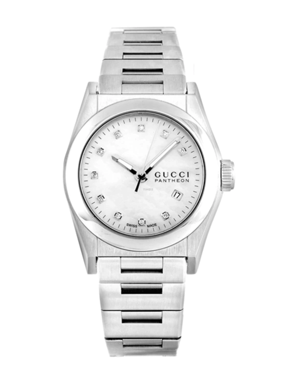 GUCCI,Pantheon 36mm,36mm,Stainless Steel,White,Quartz,Day,Sapphire,Crystal Glass,200320 I1610 1461