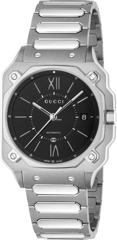 GUCCI,G-Flat 36mm,36mm,Stainless Steel,Black,Quartz,Day,Sapphire,Crystal Glass,811584 I1600 1193