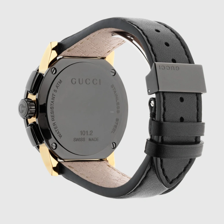 GUCCI,G-Chrono 44mm,44mm,Stainless Steel,Black,Sapphire,Crystal Glass,Closed,YA101203