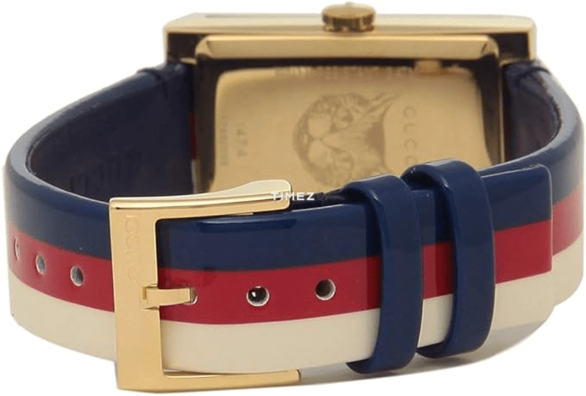 GUCCI,G-Frame 21x34mm,21x34mm,Stainless Steel,White,Red,Blue,Multi-Color,Quartz,Sapphire,Rectangular,YA147409