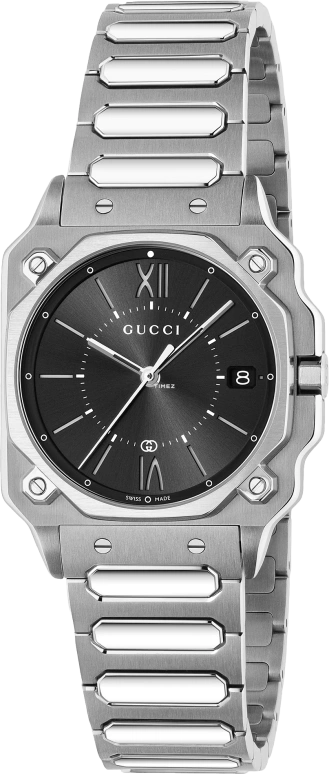 GUCCI,G-Flat 30mm,30mm,Stainless Steel,Black,Quartz,Day,Sapphire,Crystal Glass,811582 I1600 1193