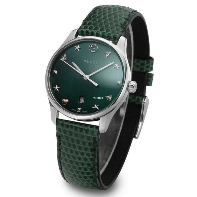 GUCCI,G-Timeless 29mm,29mm,Stainless Steel,Green,Quartz,Day,Hardlex,YA126585