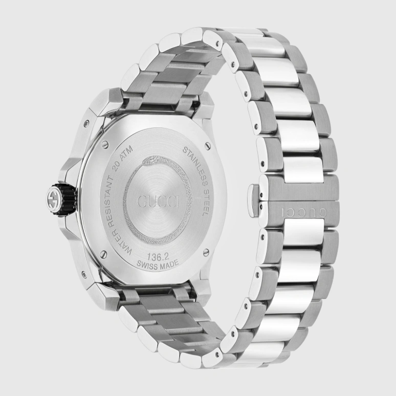 GUCCI,Gucci Dive 45mm,45mm,Stainless Steel,Black,Silver,Quartz,Day,Sapphire,Crystal Glass,559810 I1600 1402