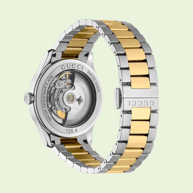GUCCI,G-Timeless 32mm,32mm,Stainless Steel,Champagne,Sapphire,Crystal Glass,YA1264189