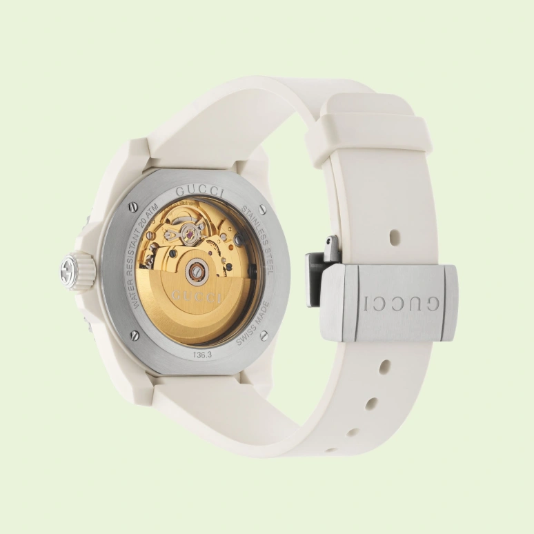 GUCCI,Gucci Dive 40mm,40mm,Plastic,Transparent,Sapphire,White,YA136343