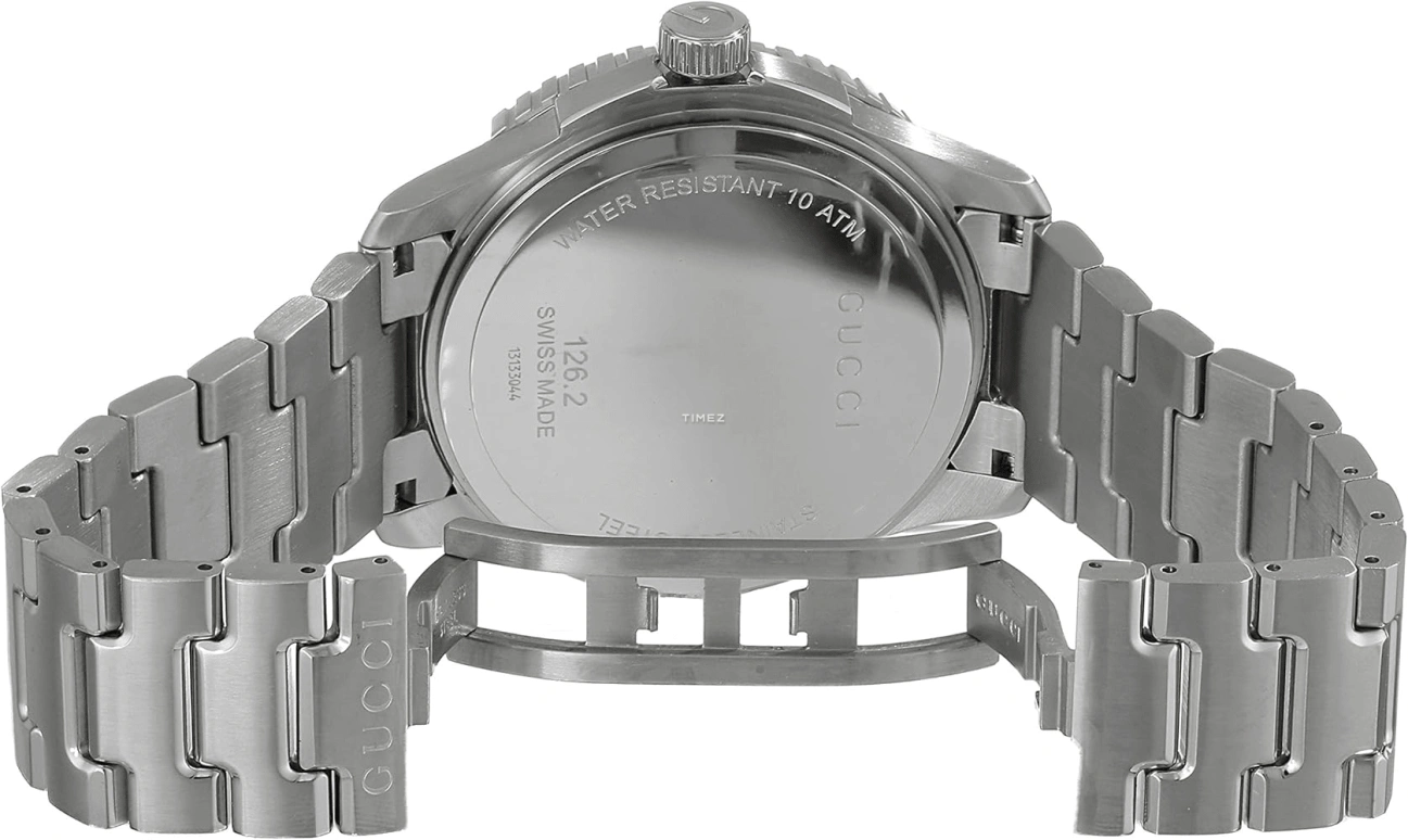 GUCCI,Gucci 44mm,44mm,Stainless Steel,White,Quartz,Day,Sapphire,YA126232