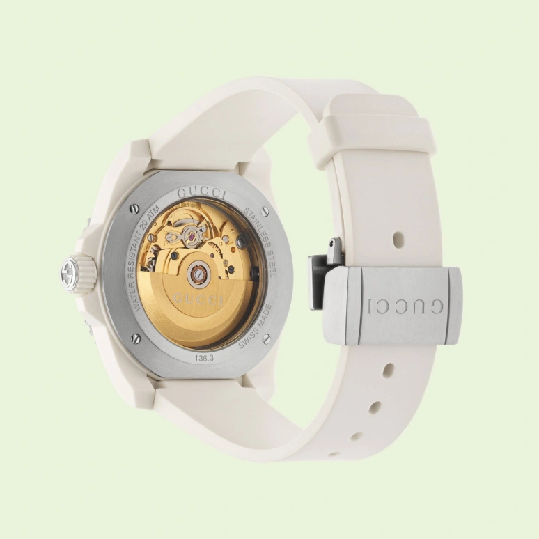 GUCCI,Gucci Dive 40mm,40mm,Plastic,Transparent,Sapphire,White,YA136343