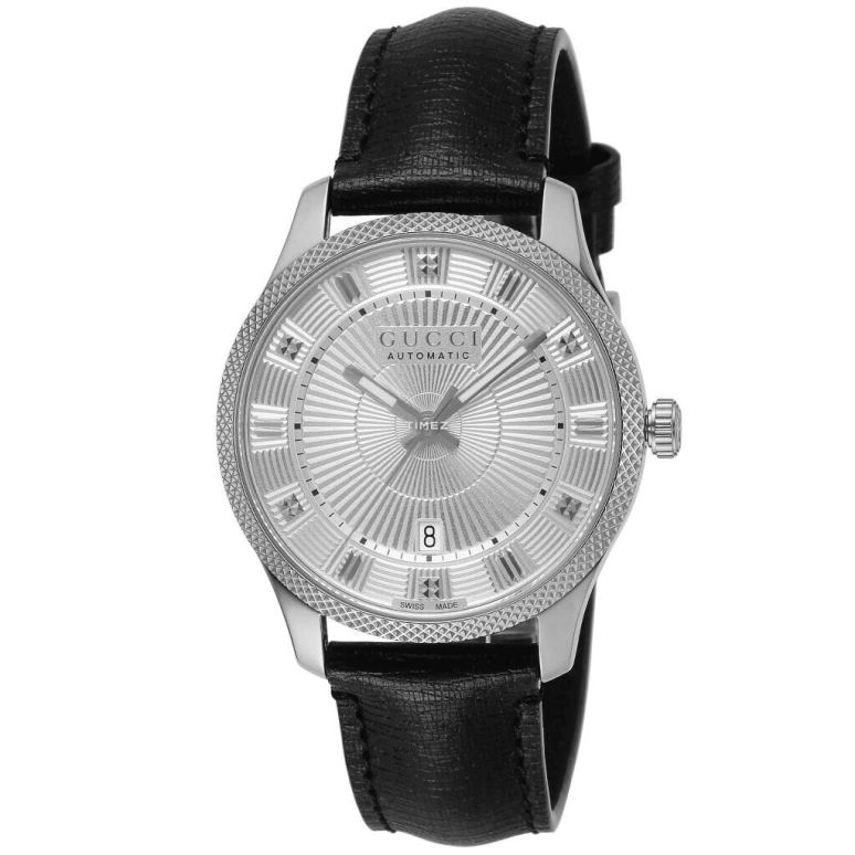 GUCCI,Other 40mm,40mm,Stainless Steel,Silver,Automatic,Day,Sapphire,Crystal Glass,YA126338
