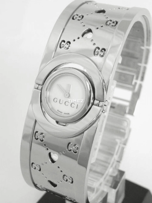 GUCCI,Twirl 33mm,33mm,Stainless Steel,White,Quartz,Sapphire,Crystal Glass,Round,217955 J6A70 1260