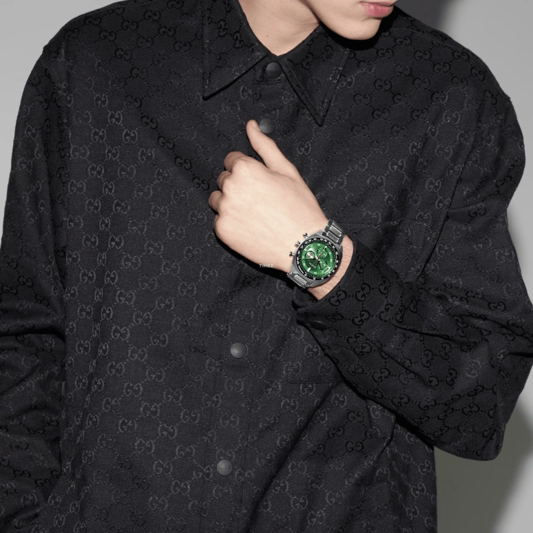 GUCCI,Interlocking 41mm,41mm,Stainless Steel,Green,Quartz,Chronograph,Sapphire,Crystal Glass,796851 I18B0 8512