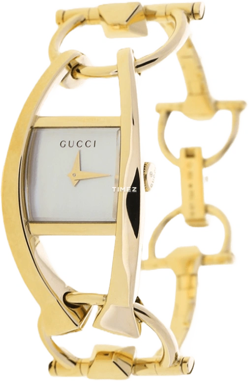 GUCCI,Chiodo 35mm,35mm,Yellow Gold,White,Quartz,Sapphire,Crystal Glass,Rectangular,208846 J85C0 8026