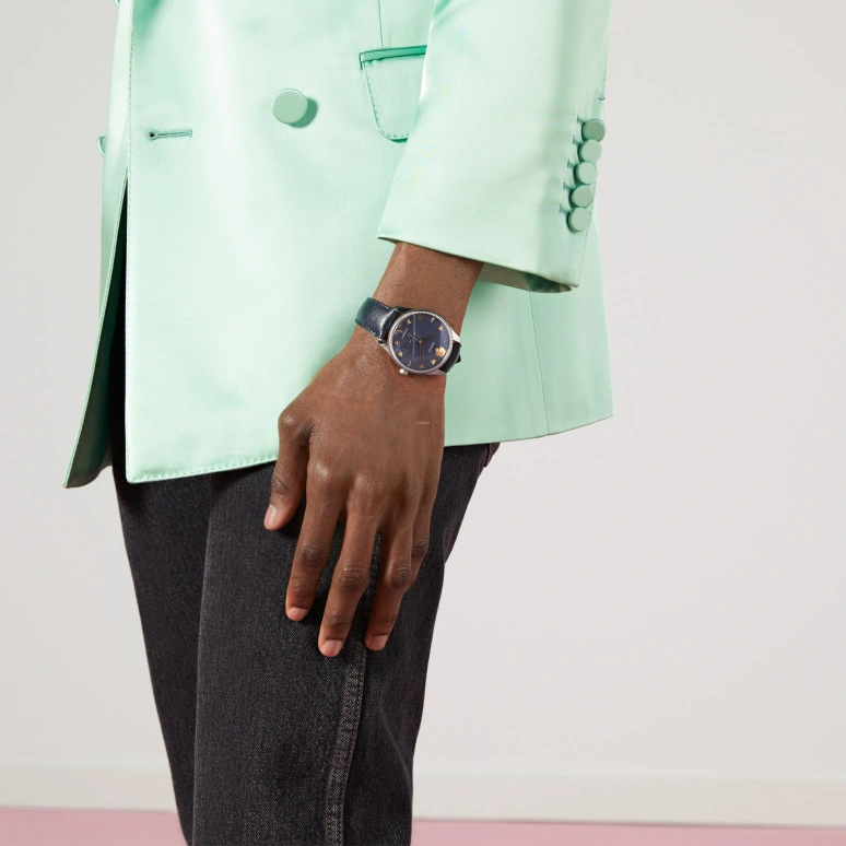 GUCCI,G-Timeless 40mm,40mm,Stainless Steel,Blue,Automatic,Sapphire,Crystal Glass,YA126347