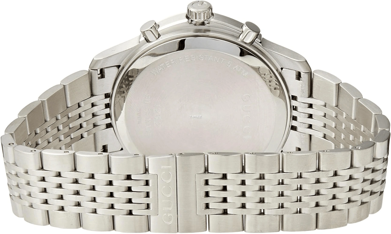 GUCCI,G-Timeless 44mm,44mm,Stainless Steel,Black,Quartz,Chronograph,Day,YA126254