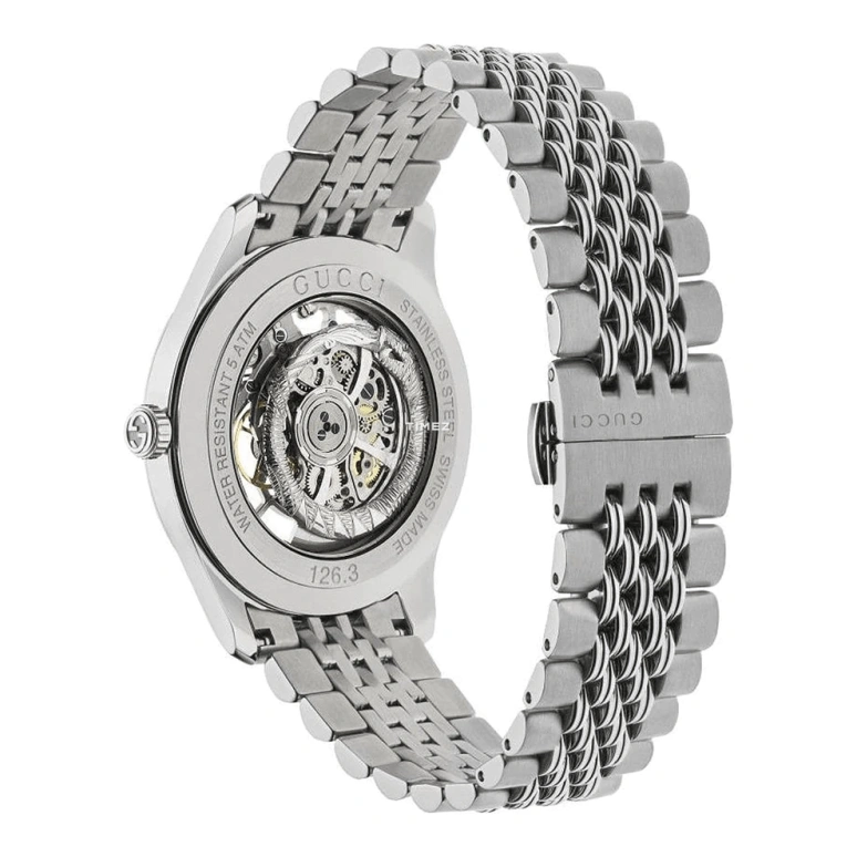 GUCCI,G-Timeless 40mm,40mm,Stainless Steel,Skeleton,Automatic,Round,Silver,663943 I1600 1108