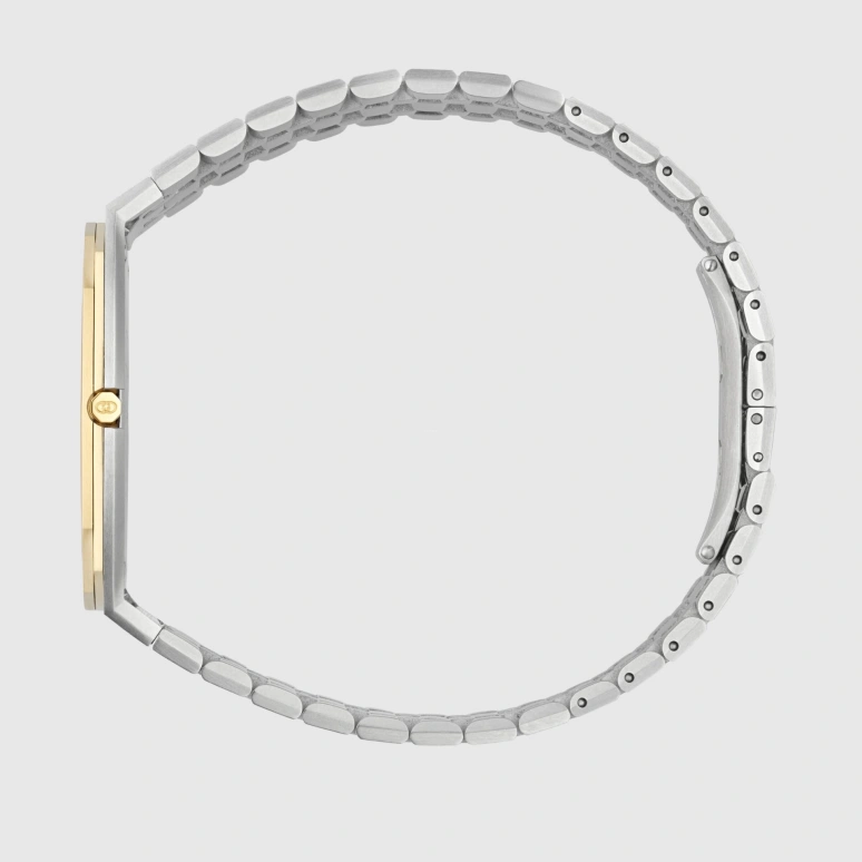 GUCCI,Gucci 25H 38mm,38mm,Stainless Steel,Gold,Automatic,Sapphire,Crystal Glass,Silver,YA163405