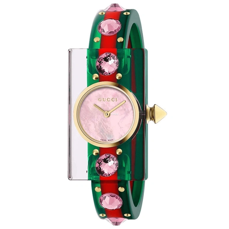 GUCCI,Gucci 24x40mm,24x40mm,Resin,Pink,Quartz,Rectangular,YA143525