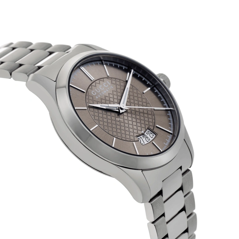 GUCCI,G-Timeless 38mm,38mm,Stainless Steel,Coffee,Brown,Automatic,Day,Sapphire,YA126431