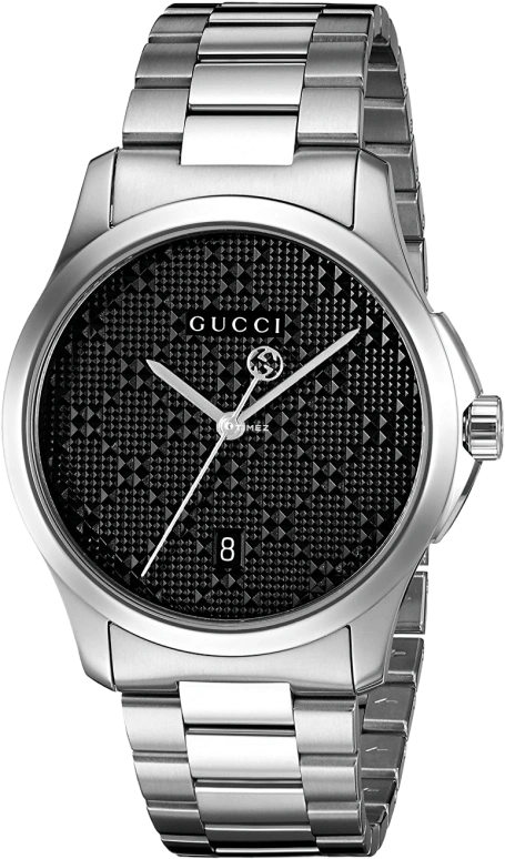 GUCCI,G-Timeless 38mm,38mm,Stainless Steel,Black,Sapphire,YA126460