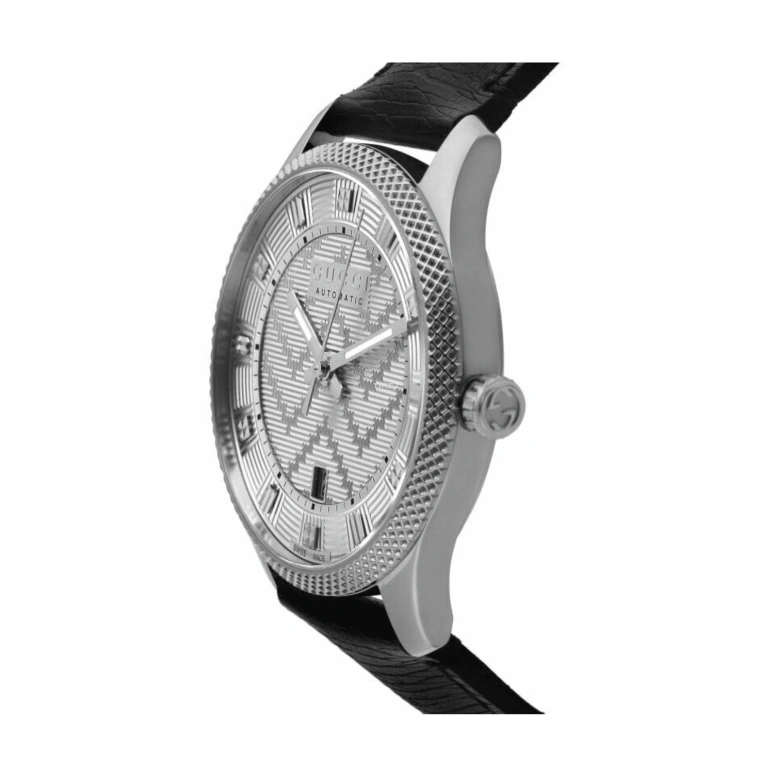 GUCCI,Other 40mm,40mm,Stainless Steel,Silver,Automatic,Day,Sapphire,Crystal Glass,YA126338