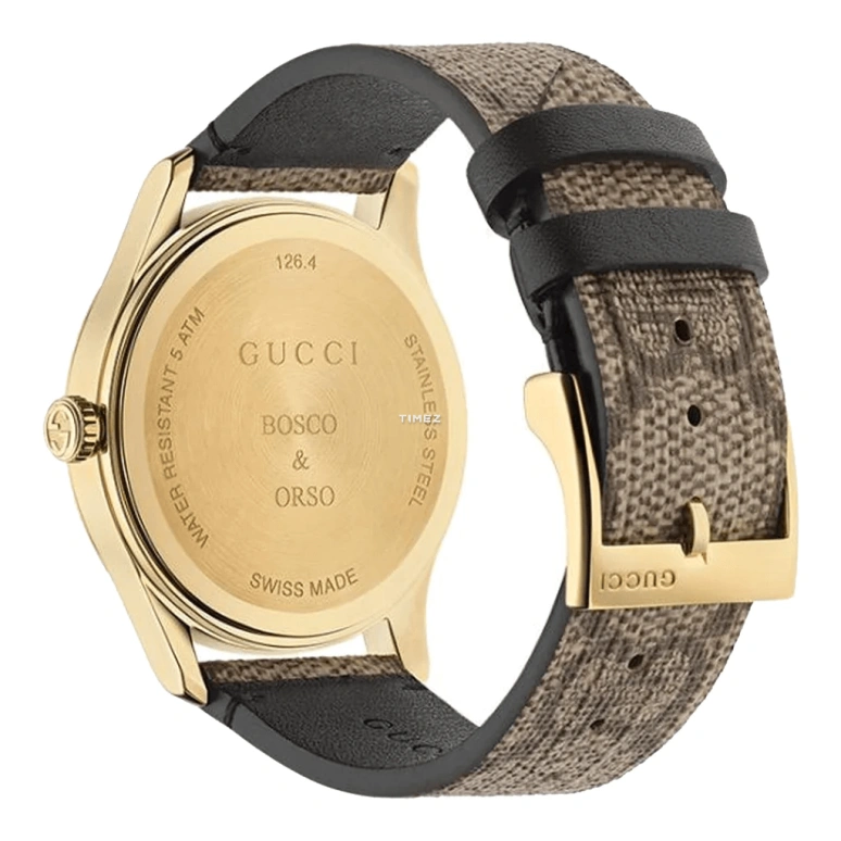 GUCCI,Gucci 38mm,38mm,Stainless Steel,Black,Yellow,Quartz,Sapphire,Crystal Glass,Round,508614 I86Q0 9786