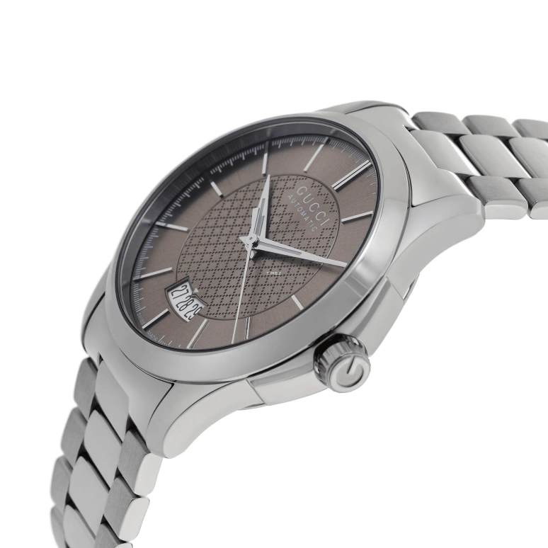 GUCCI,G-Timeless 38mm,38mm,Stainless Steel,Coffee,Brown,Automatic,Day,Sapphire,YA126431