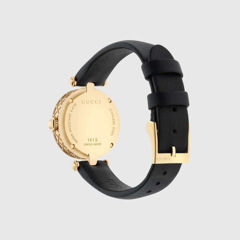 GUCCI,Diamantissima 27mm,27mm,Stainless Steel,Yellow Gold,White,Sapphire,Gold,YA141505