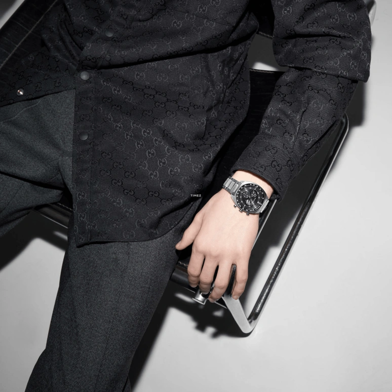 GUCCI,Interlocking 41mm,41mm,Stainless Steel,Black,Quartz,Chronograph,Sapphire,Crystal Glass,796785 I18B0 9065