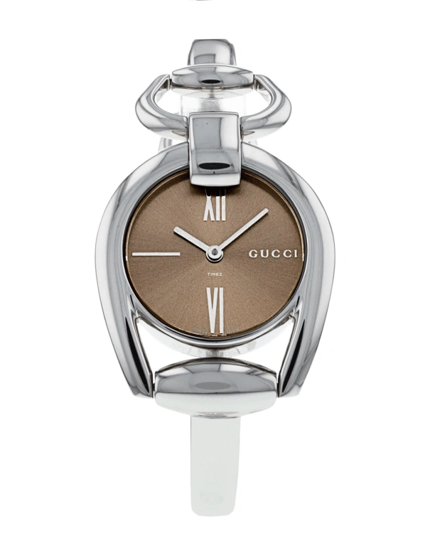 GUCCI,Horsebit 28mm,28mm,Stainless Steel,Coffee,Brown,Quartz,Sapphire,Crystal Glass,Round,YA139501