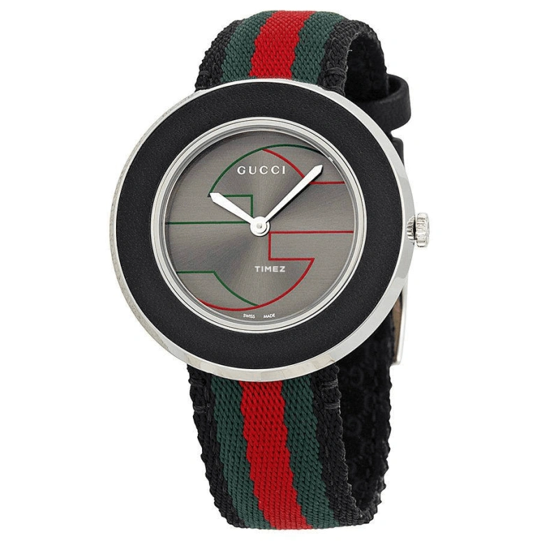 GUCCI,U-Play 35mm,35mm,Stainless Steel,Grey,Black,Quartz,Sapphire,Round,YA129444