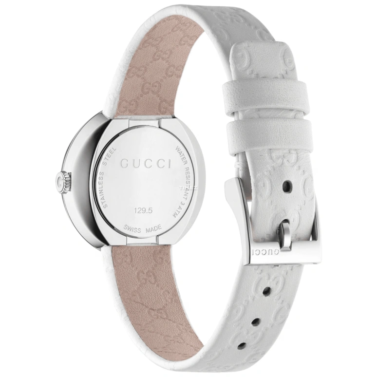 GUCCI,Other 27mm,27mm,Stainless Steel,Silver,Quartz,Sapphire,Crystal Glass,Round,YA129509