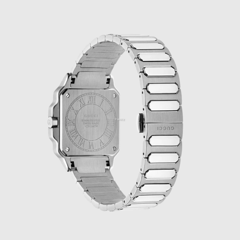 GUCCI,G-Flat 30mm,30mm,Stainless Steel,Burgundy,Quartz,Day,Sapphire,Crystal Glass,831017 I1600 8535