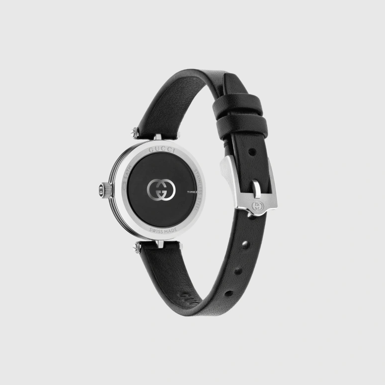 GUCCI,Model 2000 24mm,24mm,Stainless Steel,Black,Quartz,Sapphire,Crystal Glass,Round,814049 I18G0 8489