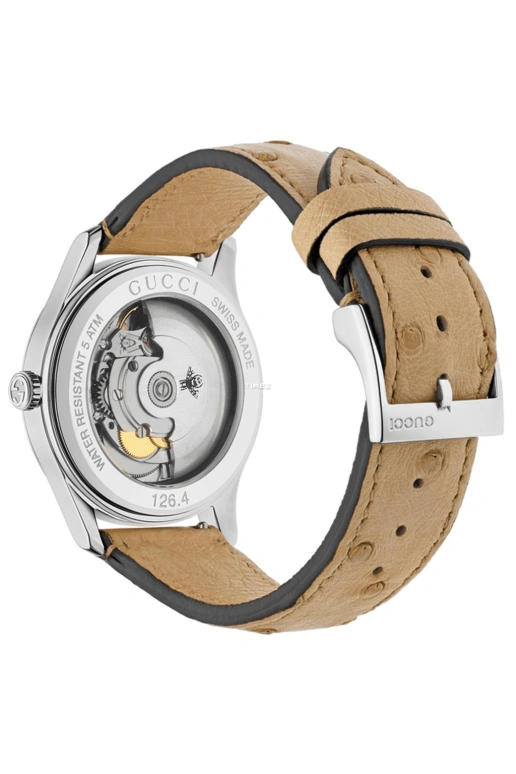 GUCCI,G-Timeless 38mm,38mm,Stainless Steel,Transparent,White,Quartz,Sapphire,Crystal Glass,Round,YA1264112