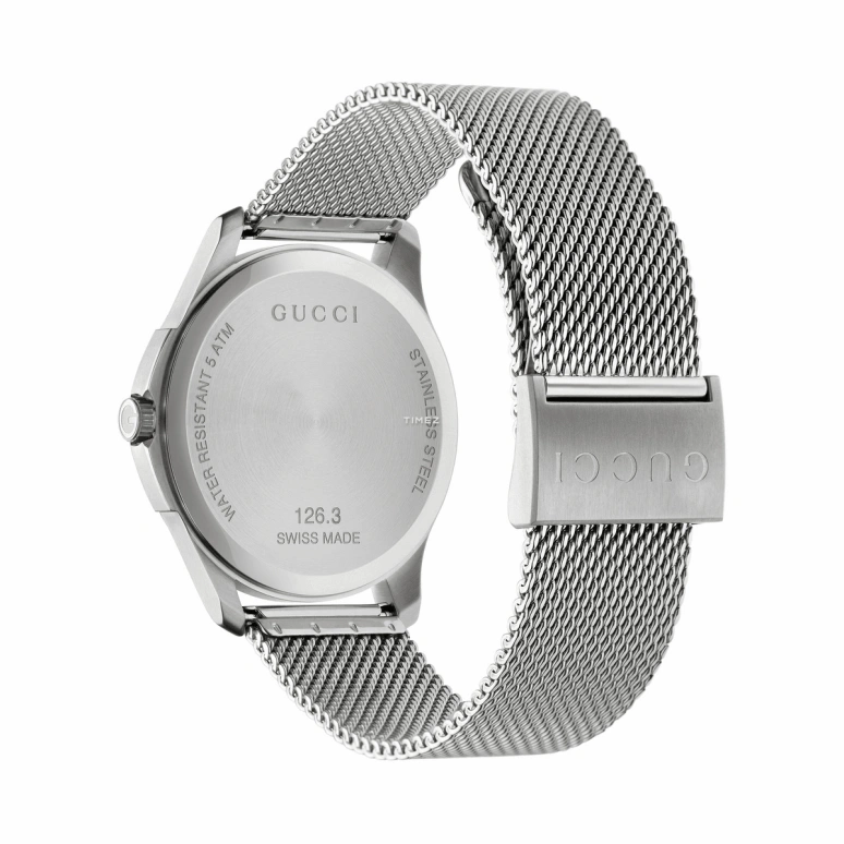 GUCCI,Gucci 42mm,42mm,Stainless Steel,Grey,Quartz,Day,Sapphire,YA126315