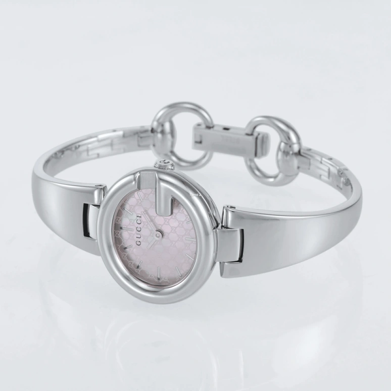 GUCCI,Gucci 26x24mm,26x24mm,Stainless Steel,Pink,Quartz,Sapphire,Crystal Glass,Round,YA134510