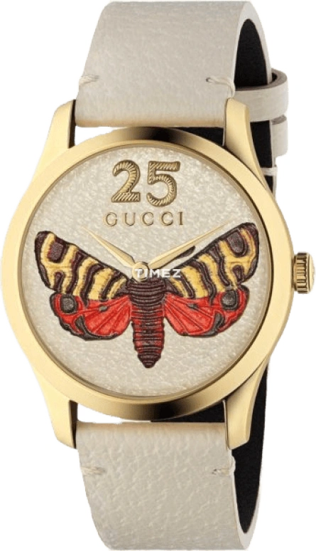 GUCCI,G-Timeless 38mm,38mm,Stainless Steel,White,Sapphire,Crystal Glass,Gold,YA1264062A