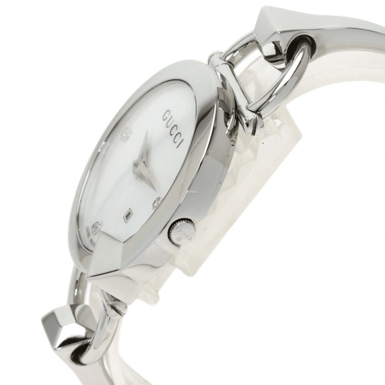 GUCCI,Chiodo 35mm,35mm,Stainless Steel,White,Quartz,Day,Sapphire,Crystal Glass,208833 I1610 1461