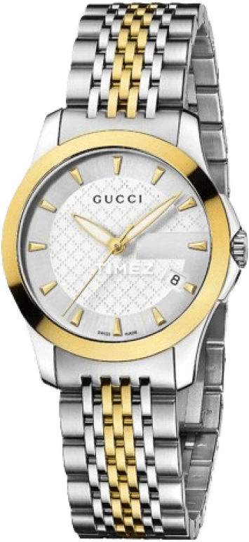 GUCCI,G-Timeless 27mm,27mm,Stainless Steel,White,Sapphire,Crystal Glass,Yellow,YA126511