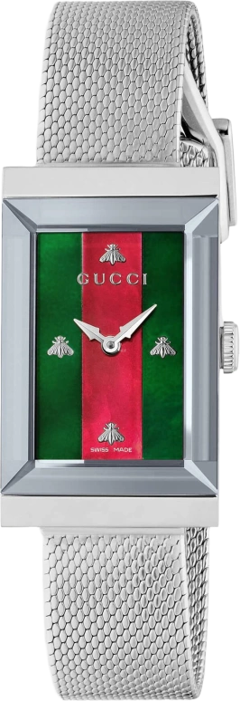 GUCCI,G-Frame 21x34mm,21x34mm,Stainless Steel,Red,Green,Quartz,Sapphire,Crystal Glass,Rectangular,559662 J6A70 8652