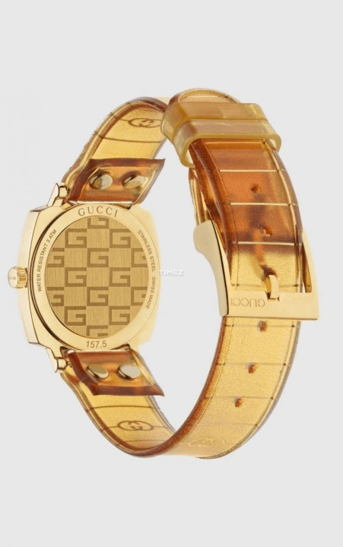 GUCCI,Grip 27mm,27mm,Stainless Steel,Gold,Quartz,Day,Sapphire,YA157503