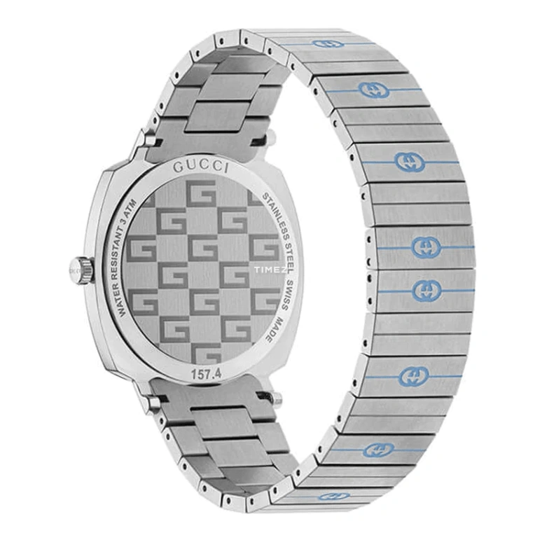 GUCCI,Grip 38mm,38mm,Stainless Steel,Silver,Quartz,Day,In-house Caliber,YA157437