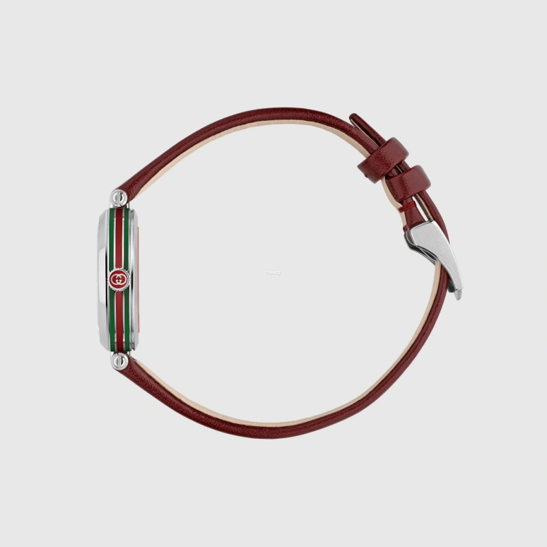 GUCCI,Model 2000 24mm,24mm,Stainless Steel,Silver,Red,Quartz,Sapphire,Crystal Glass,Round,814050 I18G0 8561
