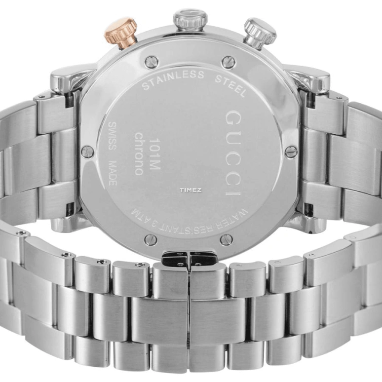 GUCCI,Gucci 43mm,43mm,Stainless Steel,Silver,Quartz,Chronograph,Sapphire,Crystal Glass,YA101360